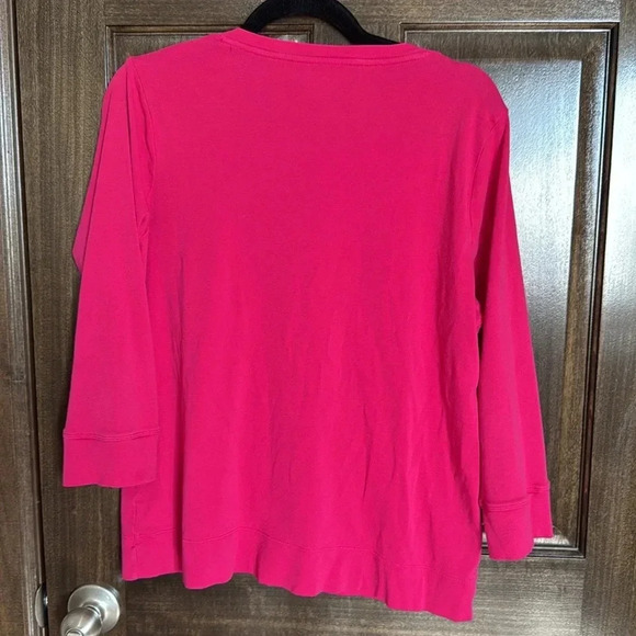 Talbots bright Pink Cardigan in 100% Pima cotton - Large GUC - Picture 6 of 7